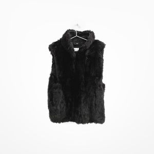 Andrew Marc Vintage Black Fur Vest